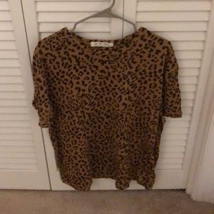 Cheetah print oversized tee